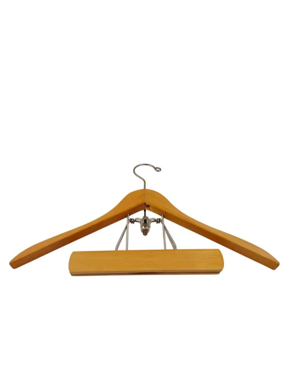 Setwell Wooden Suit Hanger Pants Trouser Clamp USA Vintage 18 in Heavy Duty